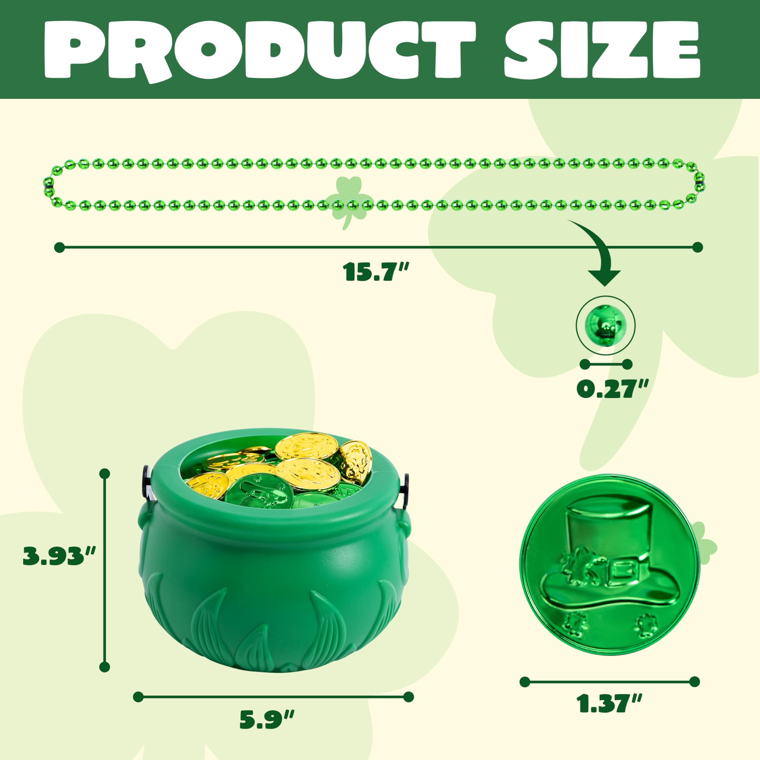 JOYIN 119 Pcs St. Patrick’s Party Supplies Set, 18 Bead Necklaces, 100 Plasti...