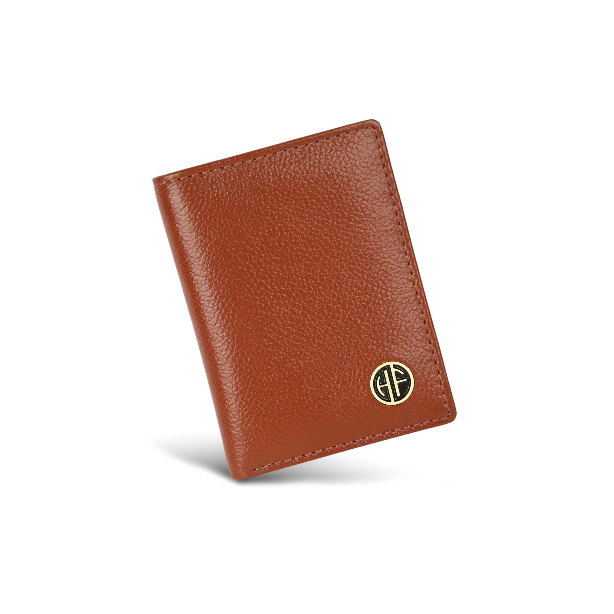 HAMMONDS FLYCATCHER Genuine Leather Card Holder Wallet for Man & Women, RFID Protected ATM/Credit Card Holder Wallet for Men with 6 Slots and 1 Currency Slot, Gift for Men - Tan