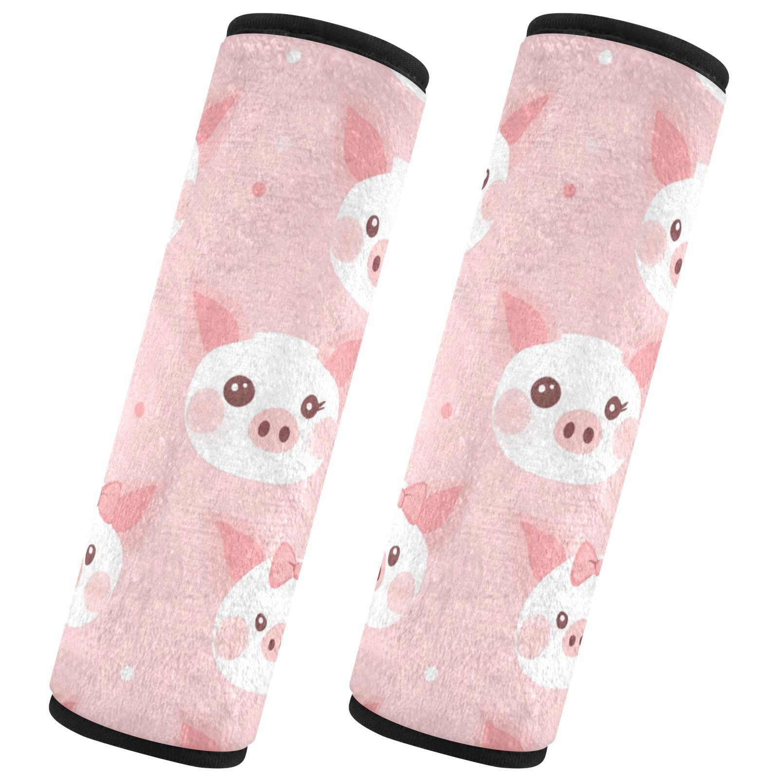 Seat Belt Covers 2 Pack Pig Face Car Seat Strap Covers Super Soft Cute Car Seat Neck Cover for Boys Girls Adults Babies S
