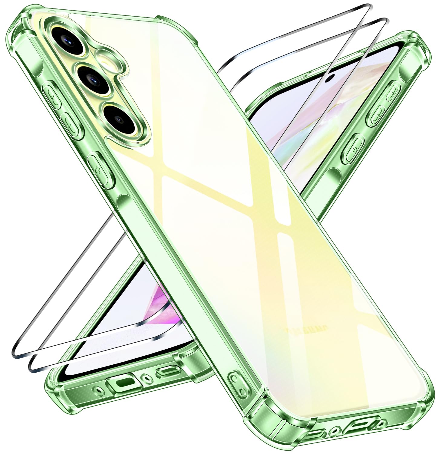 ivoler Anti-Jaunissement HD Clair Coque pour Samsung Galaxy A35 5G avec 2 Pièces