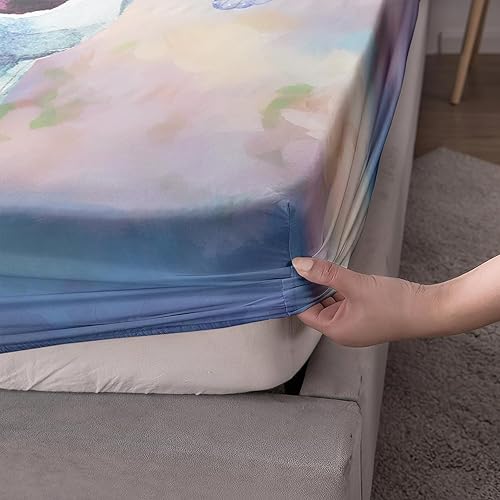 Miniatura 4 de AILONEN Juego de sábanas bajeras de calavera floral tamaño matrimonial para niños y niños, juego de ropa de cama con diseño de calavera floral en 3D