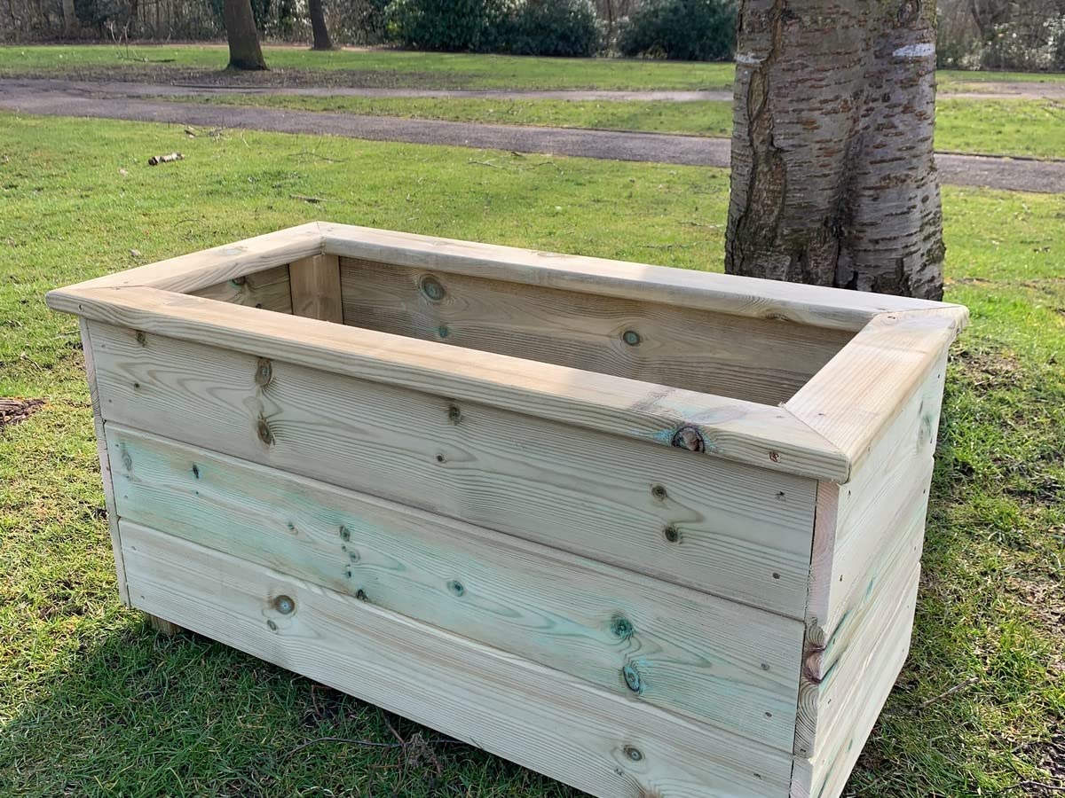 Wooden Garden Trough Planter, Garden Planter, Outdoor Garden Planter