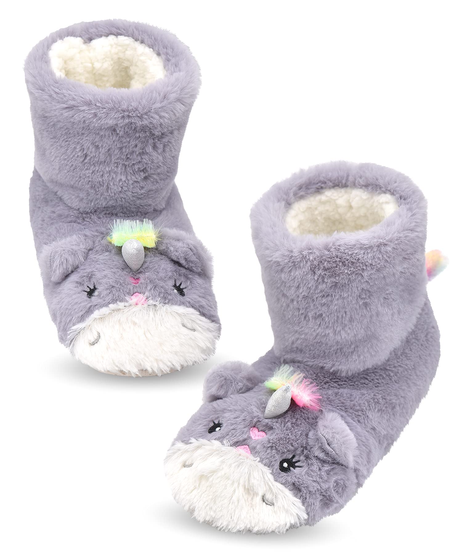 Panda Bros Slipper Socks for Women Cozy Warm Lined Fuzzy Sock Slippers Indoor Booties with Non Slip Grippers