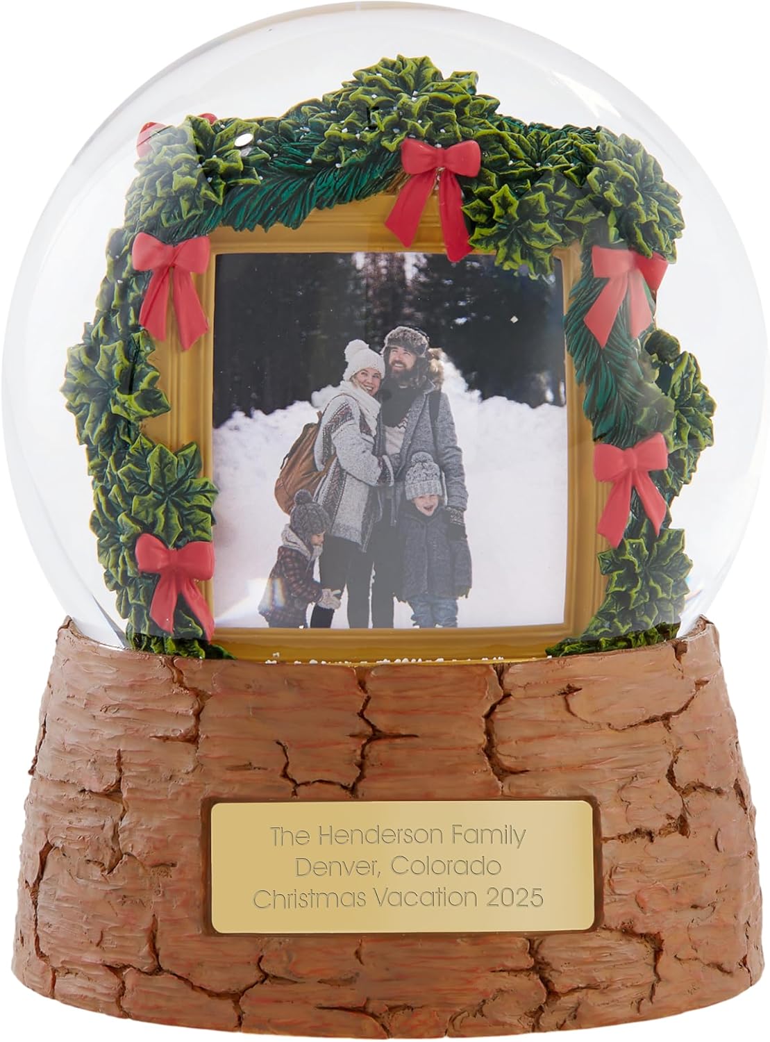 Things Remembered Engraved Holiday Photo Snow Globe (Free Customization)