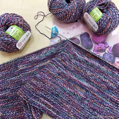 Yarnart Jeans Tropical Yarn - Variegated Fine Yarn 1 Skein/Ball 50 Gr 174 Yds Cotton Yarn Knitting Yarn Soft Yarn, Amigurumi, Crocheting, Turkish Yarn, 55% Cotton - 45% Pac (Poliacrylic) (618) #TOP7
