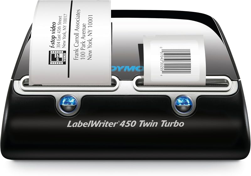 LabelWriter 450 Twin Turbo Label Printer, 71 Labels/min Print Speed, 5.5 x 8.4 x 7.4