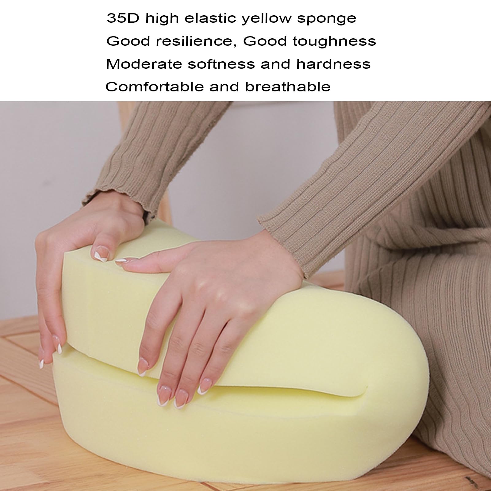 Lot de 4 coussins de chaise ronds avec housses amovibles en éponge douce pour intérieur salle à manger, salon, extérieur