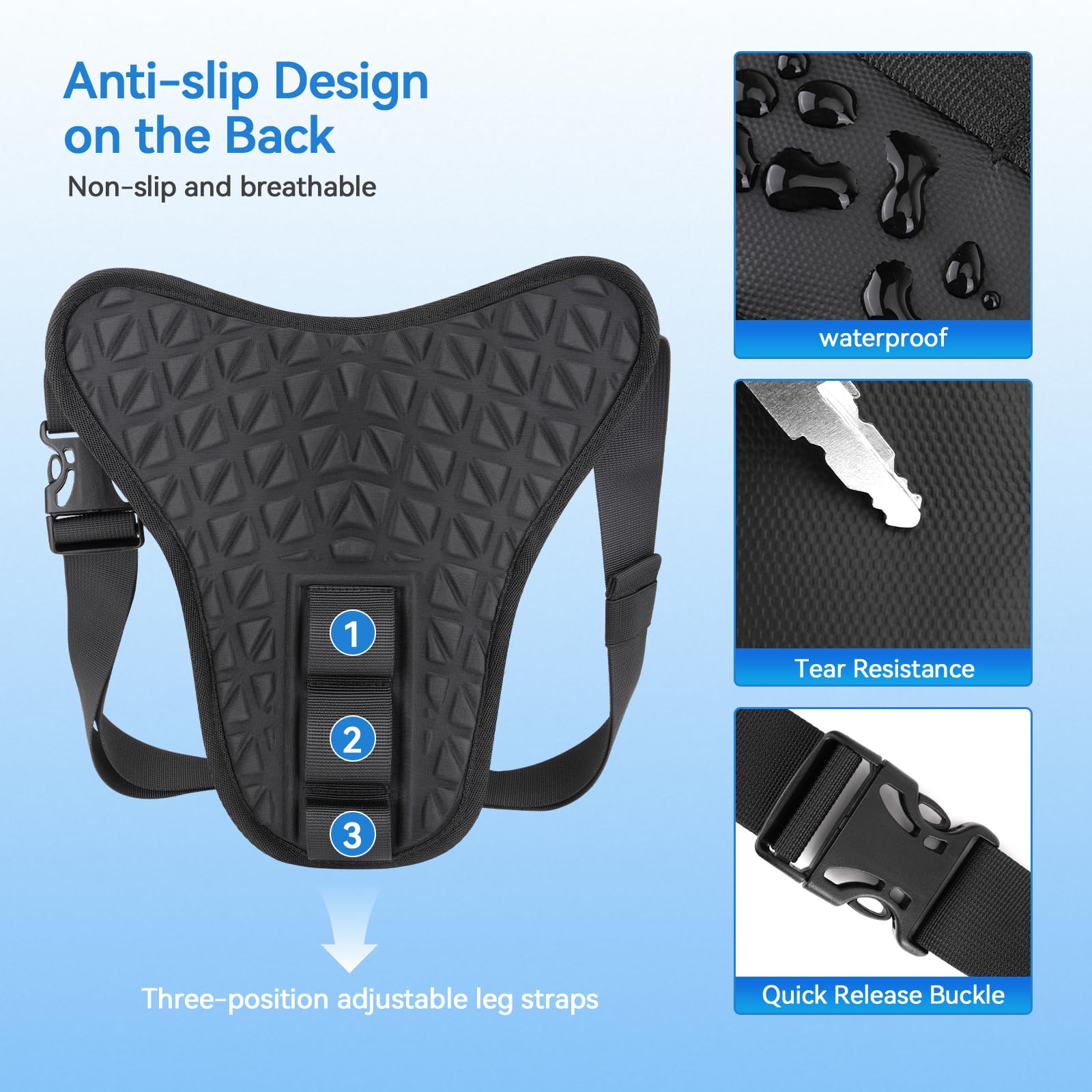 MOSISO Oberschenkeltasche, Motorrad Beintasche Herren Damen, Ausbaufähig Multifunktional Aufbewahrungstasche Taktisch Wasserdicht Hosenbeine Tasche für Sport Radfahren Wandern Angeln Klettern, Schwarz