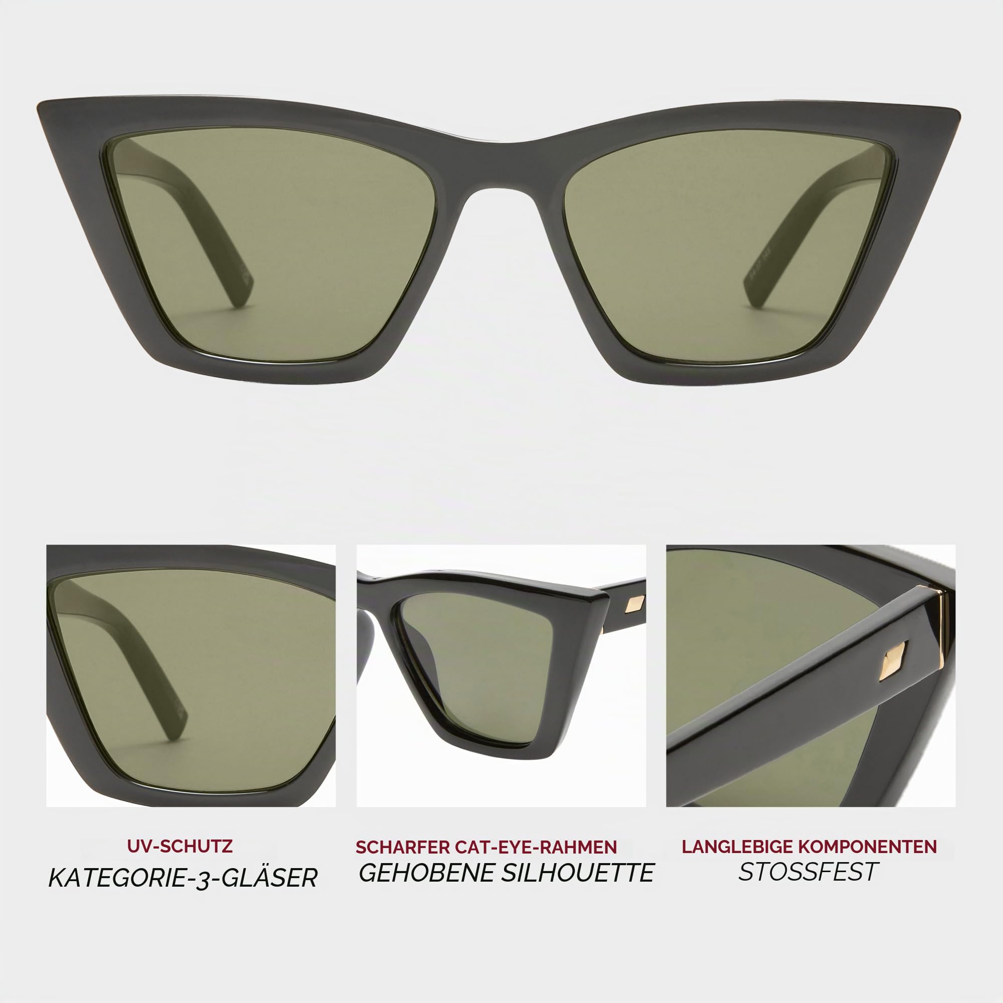 Le Specs VELODROME - Sonnenbrille für Damen und Herren CAT-EYE Rahmenform mit UV-Schutz
