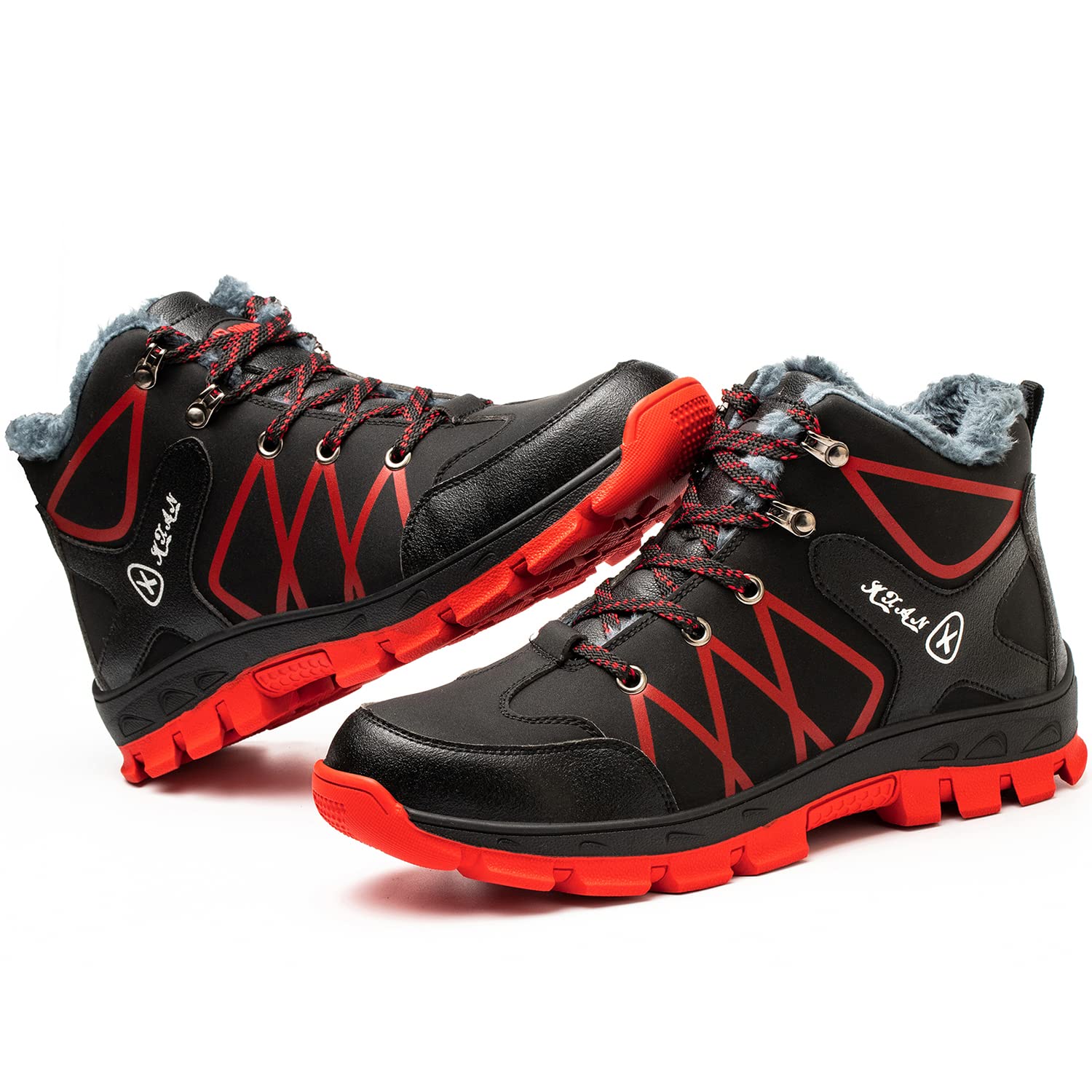 SROTER Scarpe da lavoro da uomo e donna, con punta in acciaio, impermeabili, foderate, di sicurezza, da trekking, da trekking