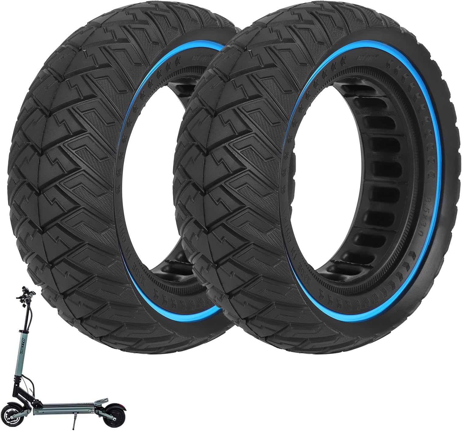 ulip 8.5x3 Solid Scooter Tire for Front Rear Wheels Replacement for Zero 8 Zero 9 VSETT 8 VSETT 9 PRO Kugoo X1 Kugoo Kirin G2 Pro Scooters 8 1/2X3.0 Off-Road Solid tire(2PCS)