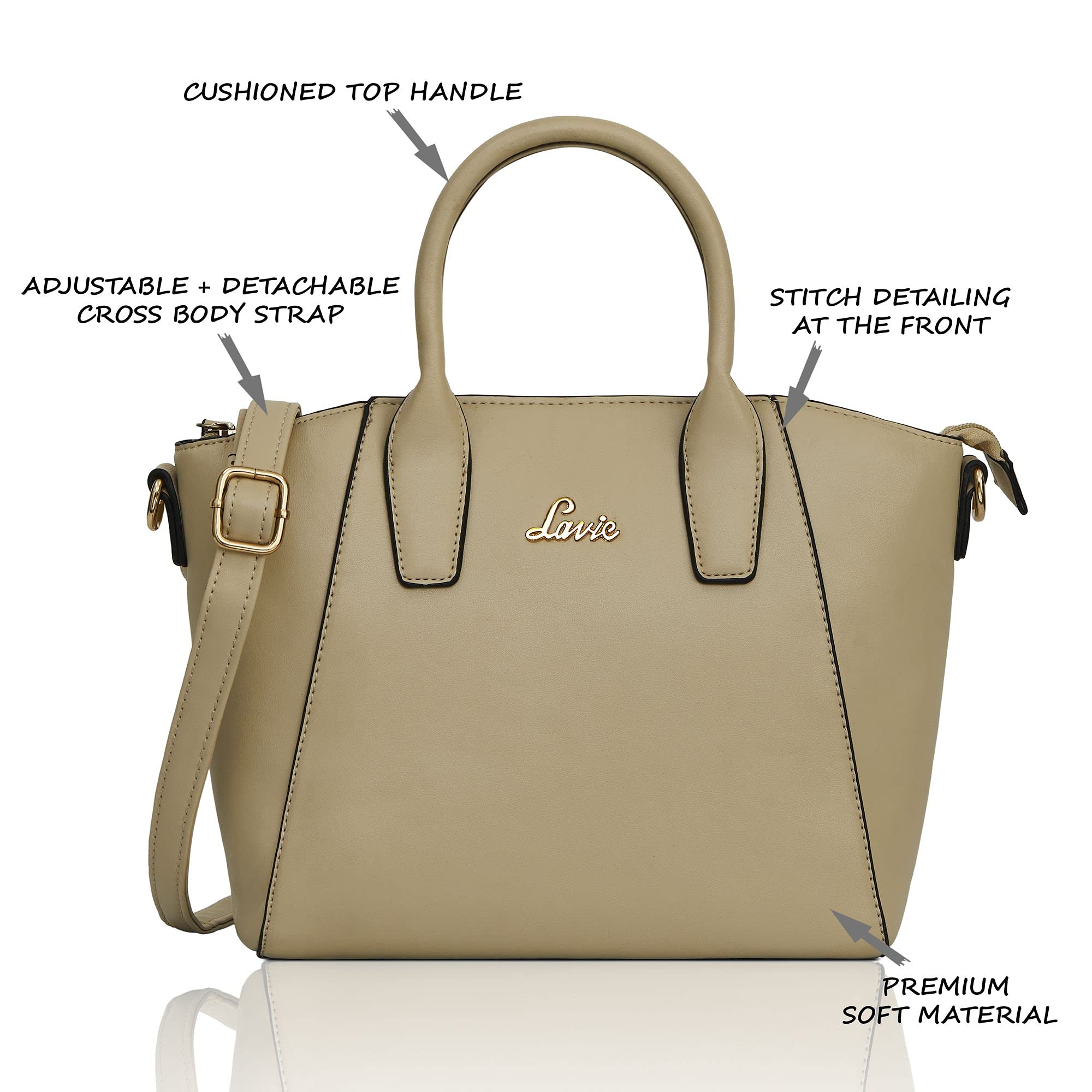 Lavie Pamukkale Women's Satchel (Beige) 1