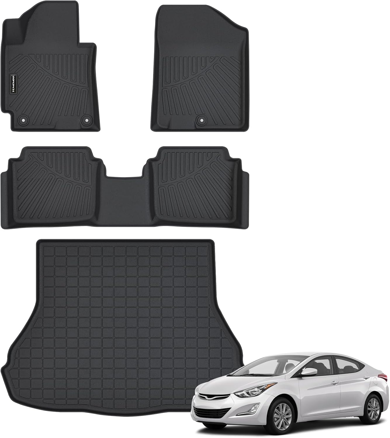Floor Mats for Toyota Avalon 2013-2018 Upgrade Trunk Mat All Weather TPE Floor Liners Fit for Toyota Avalon 1st & 2nd Row and Cargo Liner Anti-Slip Full Set Car Mats