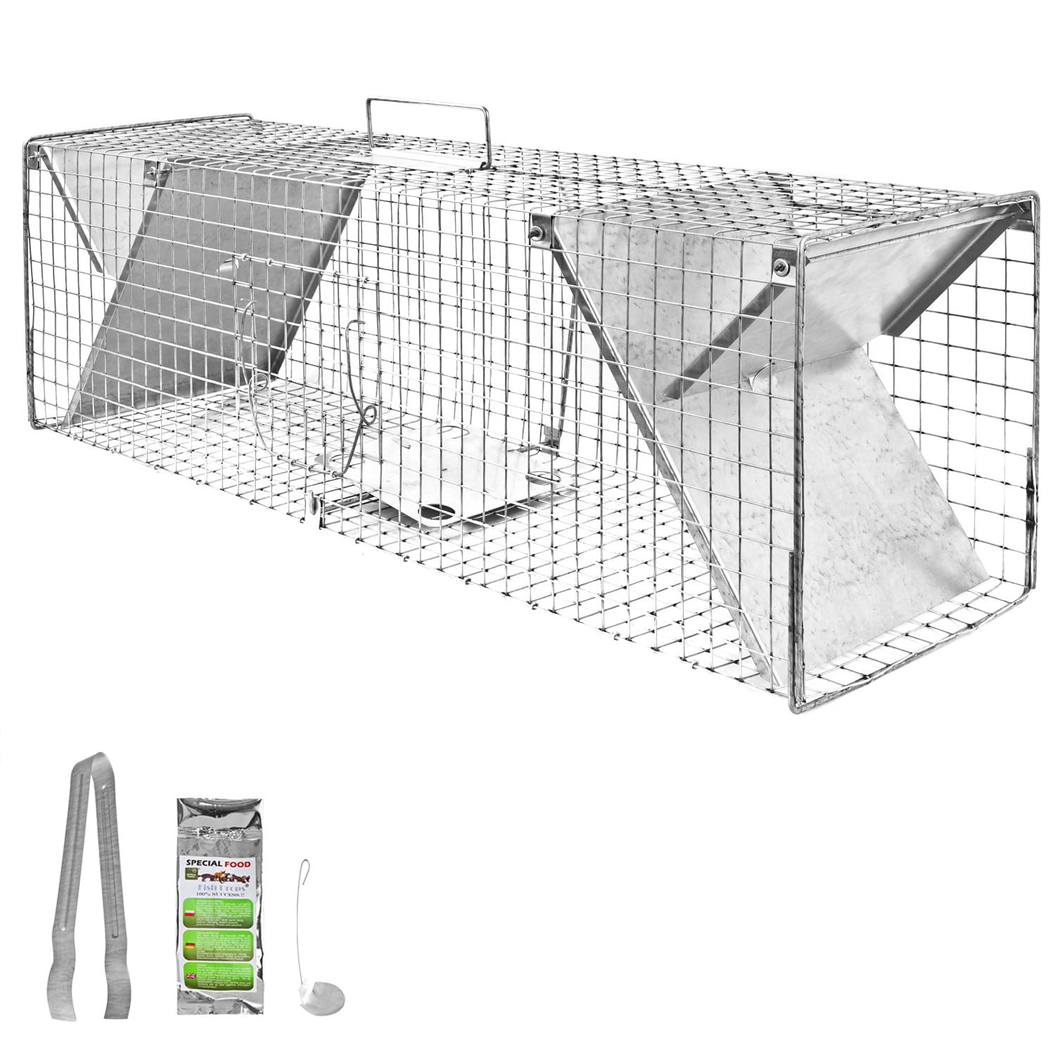 Gabbia Trappola per Animali Talpa Ratto Mouse Topo Nutria 102 x 29 x 31 cm Petigi