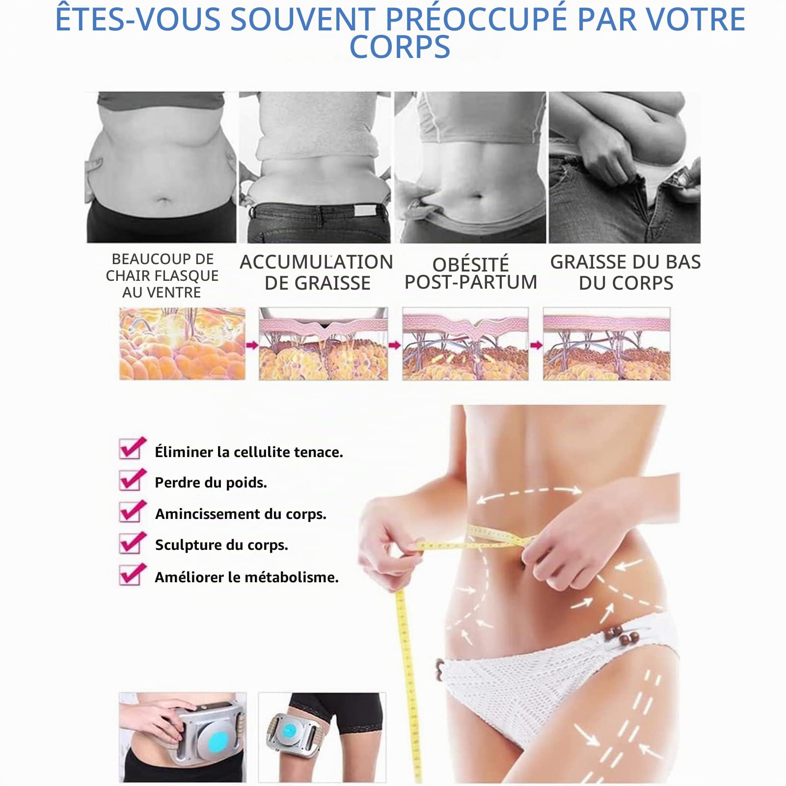 Machine De Cryolipolyse Ceinture De Brûleur De Graisse Machine Portative D'enlèvement De Graisse De Congélation, Machine De Mise en Forme du Corps, Massage des Graisses pour Amincir Le Ventre