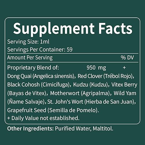 Miniatura 8 de Gotas de hierbas 100% puras, extracto de Dong Quai para el equilibrio hormonal, alivio de la menopausia y apoyo para el síndrome premenstrual.