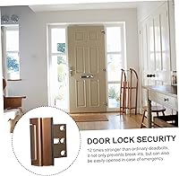 Vista 3 de Housoutil Cerradura a prueba de niños del refuerzo de puerta de la cerradura de puerta fácil instalar el perno de aluminio de la bisagra de Brown