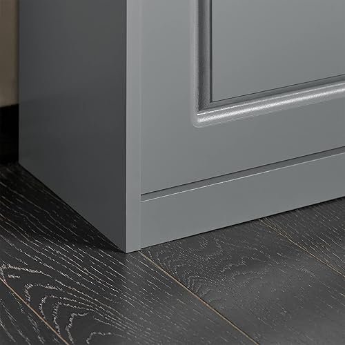 Miniatura 117 de Haotian FSR82-L-SCH - Zapatero de pasillo negro, zapatero de diseño moderno, zapatero delgado con cajón abatible y cojín de asiento acolchado Negro