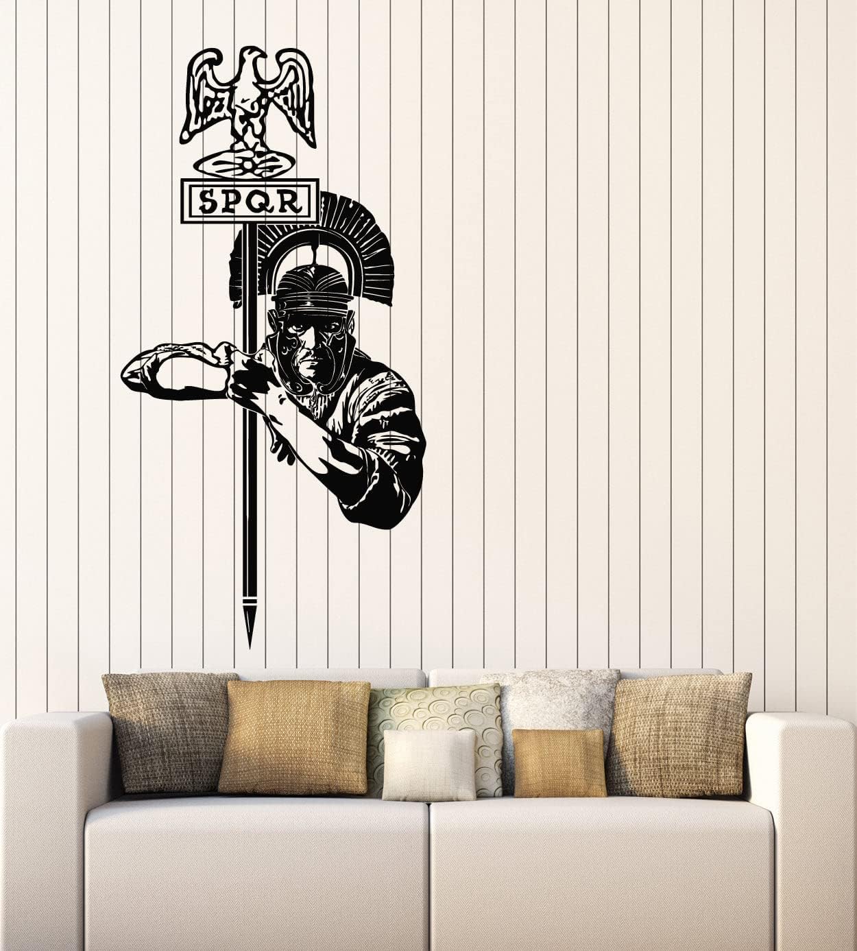 Vinyl Wall Decal Roman Centurion with Eagle SPQR Ancient