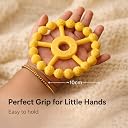 Cubkins Silicone Ring Teether for Babies 3M+ | BIS Certified is 9873 | 100% Food Grade Silicone, One-Piece | 5 Textures | Zero Plastic | Made in India (Lemon Color) gallery image