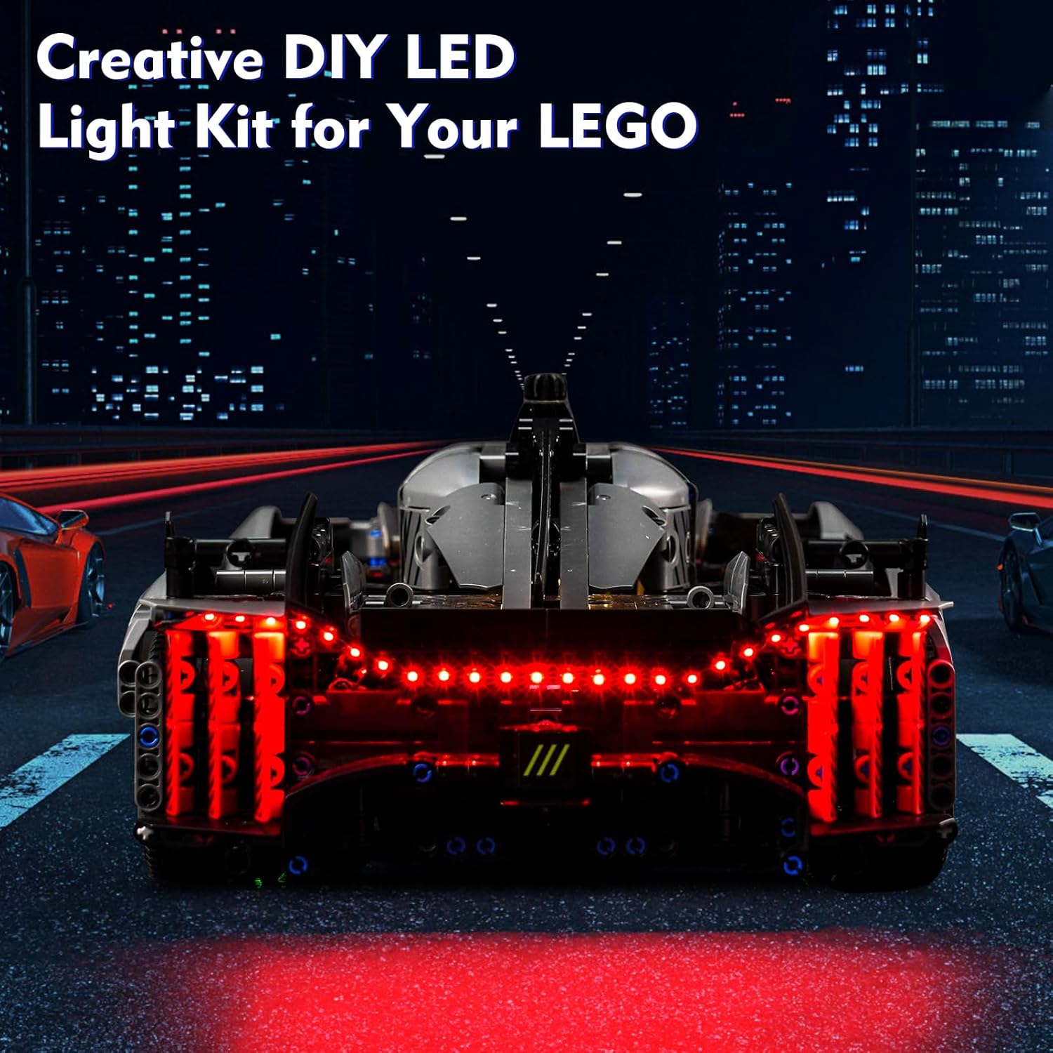 LocoLee LED Light Kit Compatible with Lego Peugeot 9X8 24H Le Mans Hybrid Hypercar 42156, DIY Lighting Set Accessories Compatible with Lego 42156 Building Set for Adults (Lights Only, No Models)