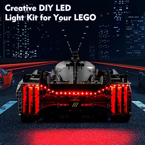 Miniatura 2 de Kit de luces LED compatible con Lego Peugeot 9X8 24H Le Mans Hybrid Hypercar 42156, accesorios de iluminación de bricolaje compatibles con Lego