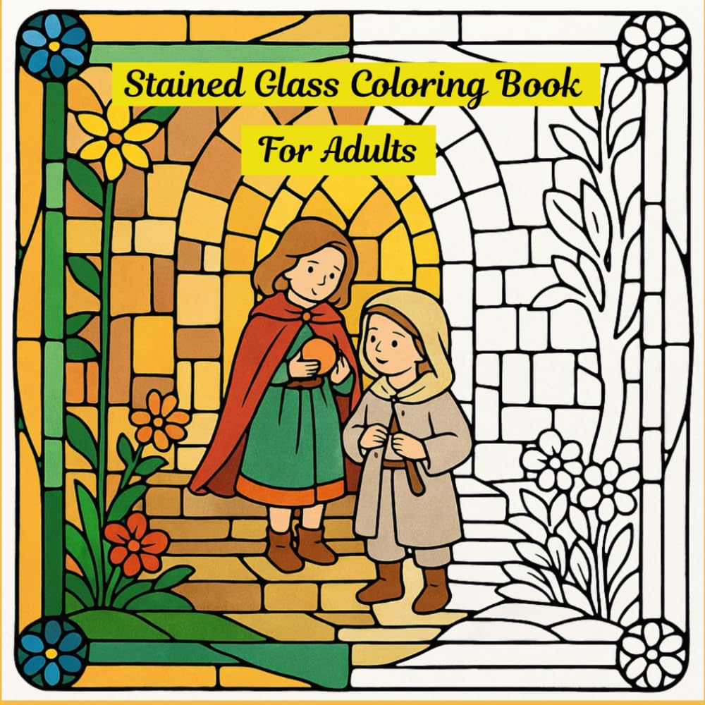 Stained Glass Coloring Book For Adults