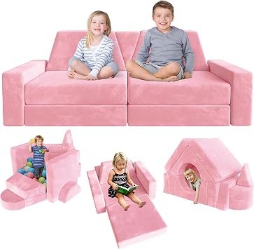 YEFU 15pcs Modular Kids Play Couch,1000+ Imagination Creative Play
