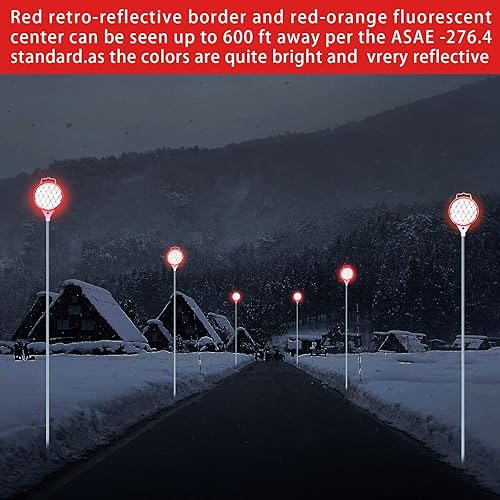 Miniatura 3 de Marcadores reflectantes para entrada, reflectores de entrada, marcadores de quitanieves reflector de 2 vías de varilla de fibra de vidrio blanca de