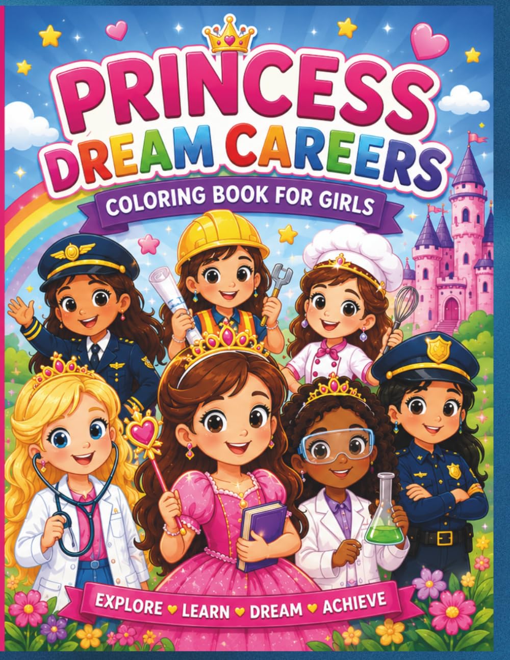 Princess Dream Careers Coloring Book for Girls: Fun & Inspiring Princess Career Adventures for kids ages 4-10.
