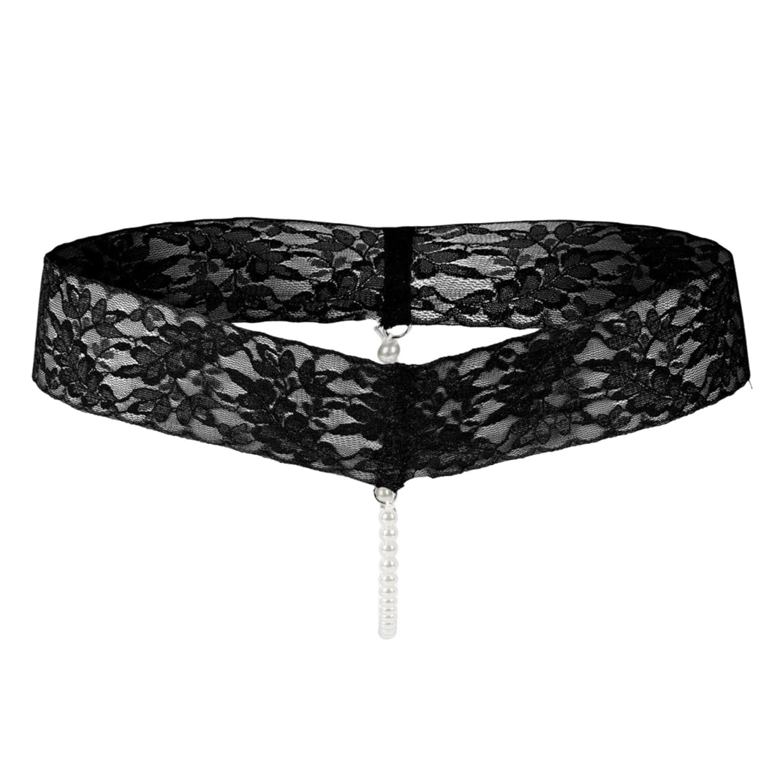 Women Crotchless Panties Sheer Lace Thong Underwear Pearls Strings Black|Clothing, Shoes & Accessories | Womens Clothing | Intimates & Sleep | Panties-image-34