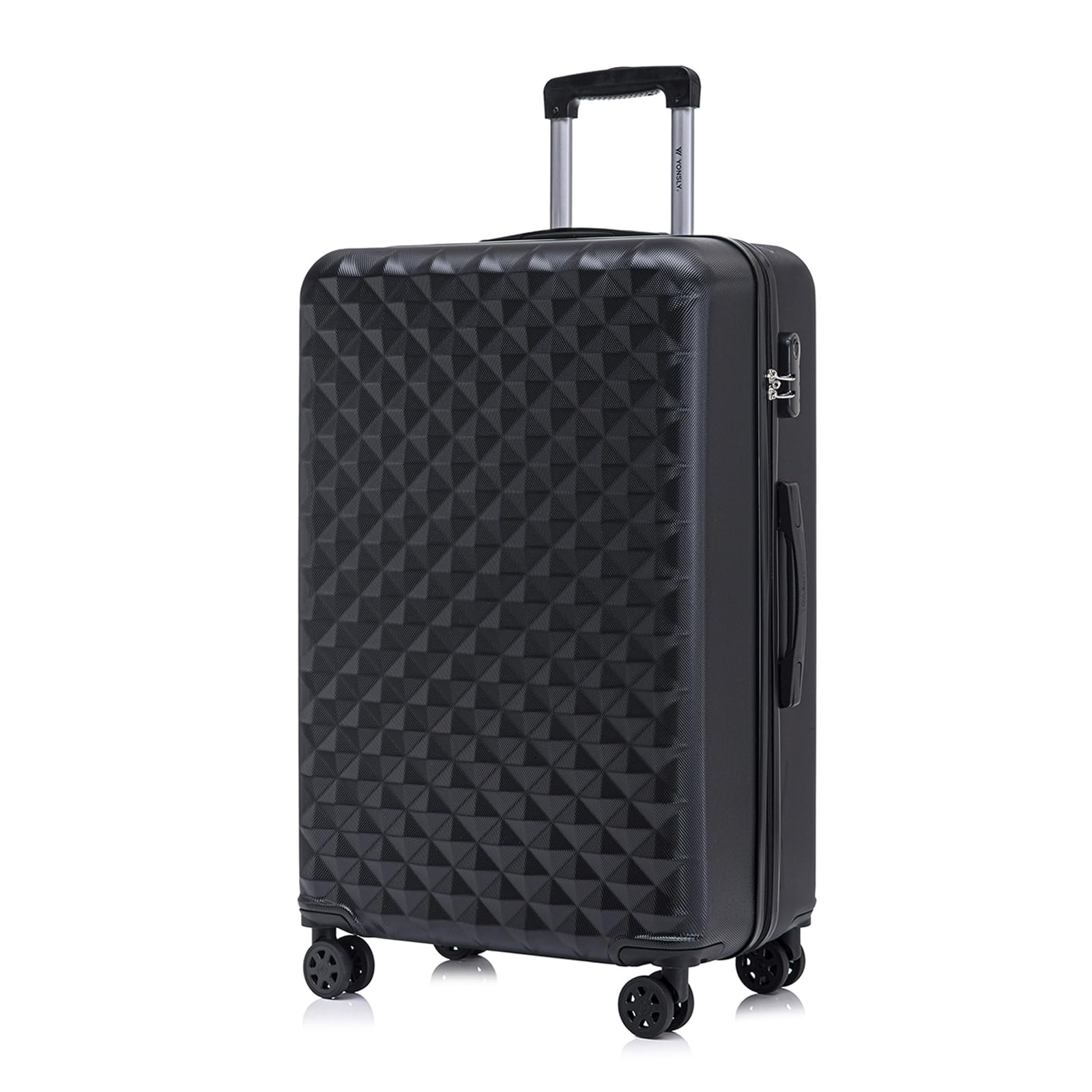 YONSLY Trolley Koffer Set, Reisekoffer, Rollkoffer Handgepäck, Kabinkoffer Suitcase, Gepäckset mit 360° Rollen, Hartschalenreisekoffer, Zahlenschloss, Gummigriff
