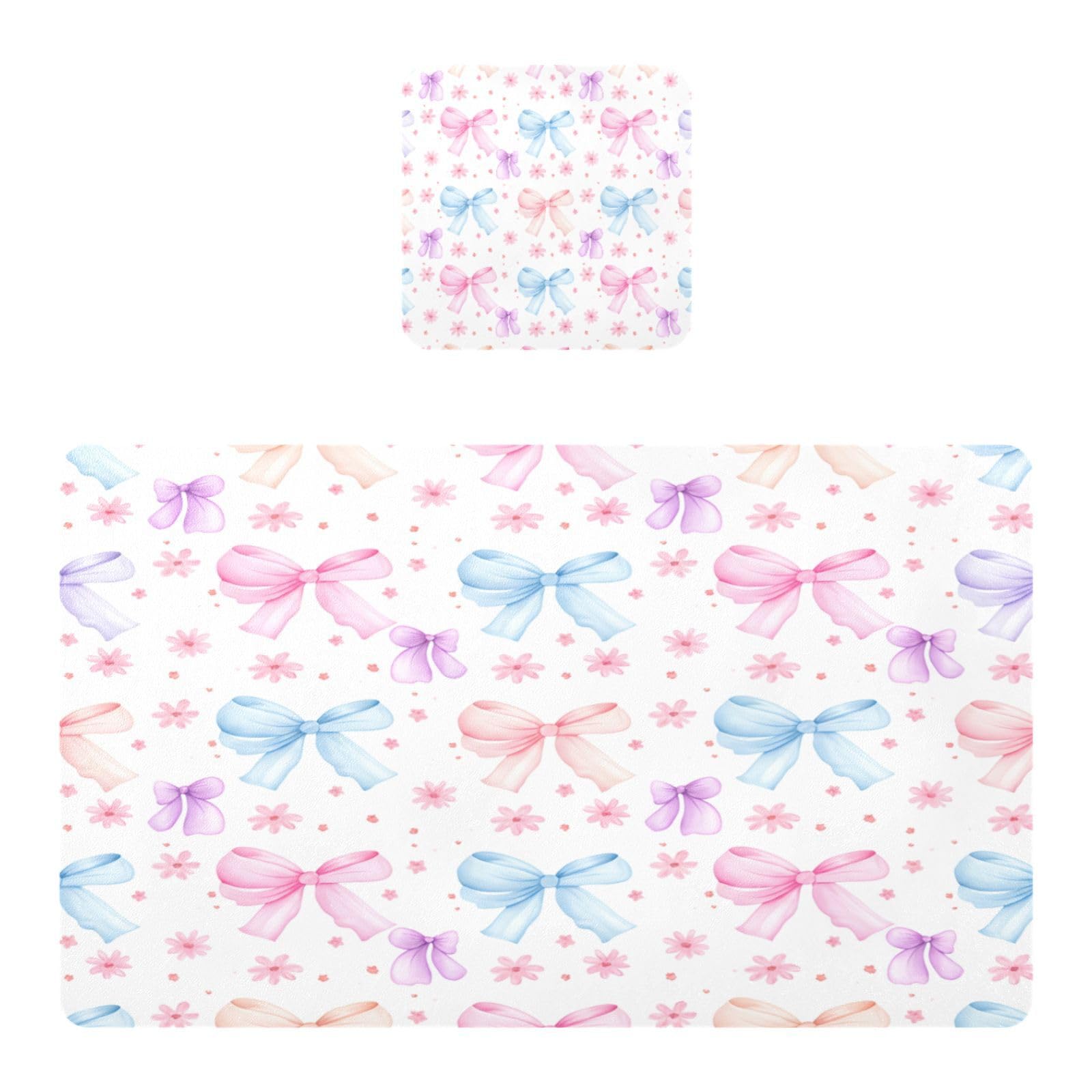BURSTDDY Bows Placemat Waterproof Place Mat for Dining Table