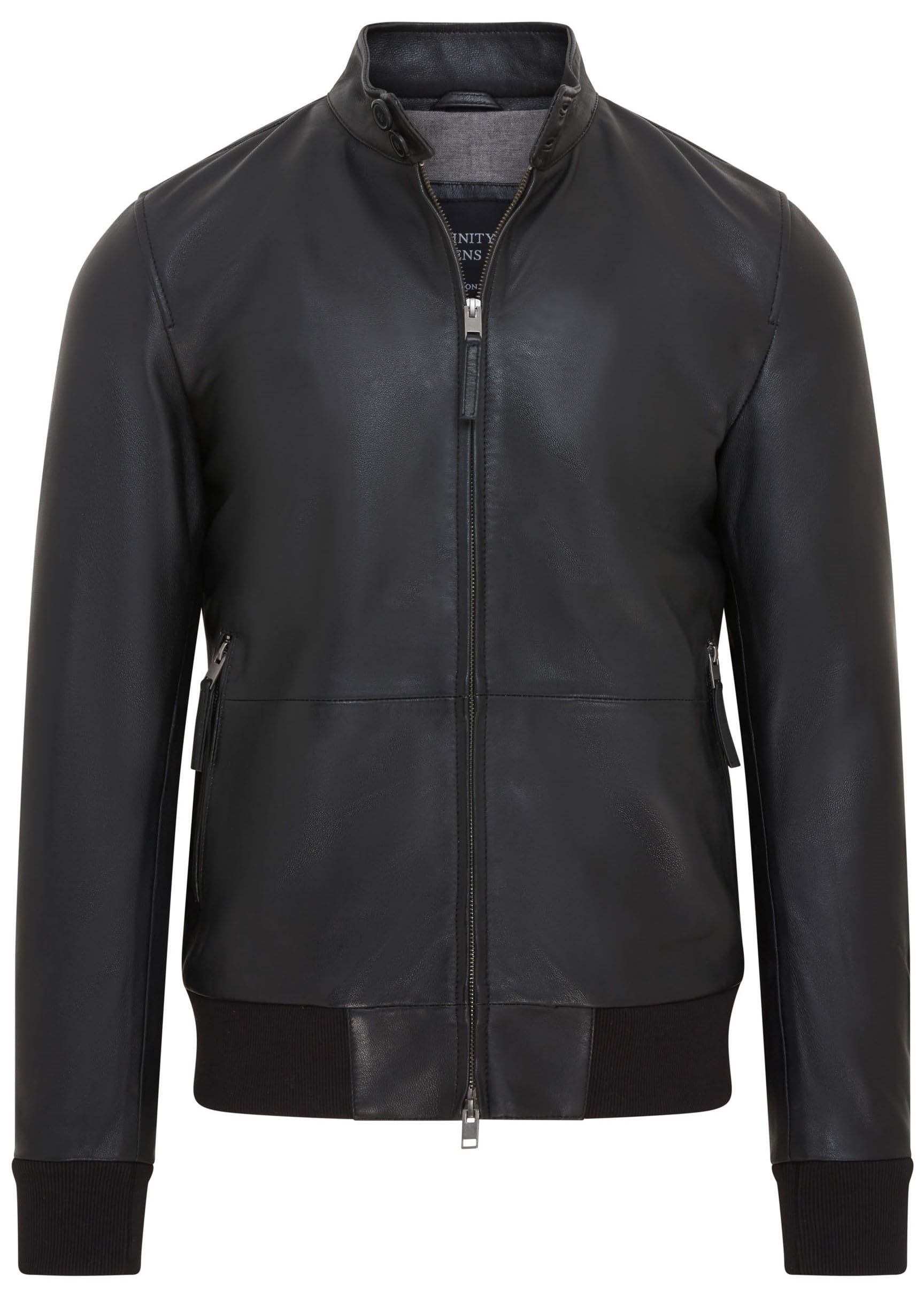 Infinity Leather Men's   Retro Black Casual Leather Varsity Bomber Jacket in Size 3XL, BrandAlley