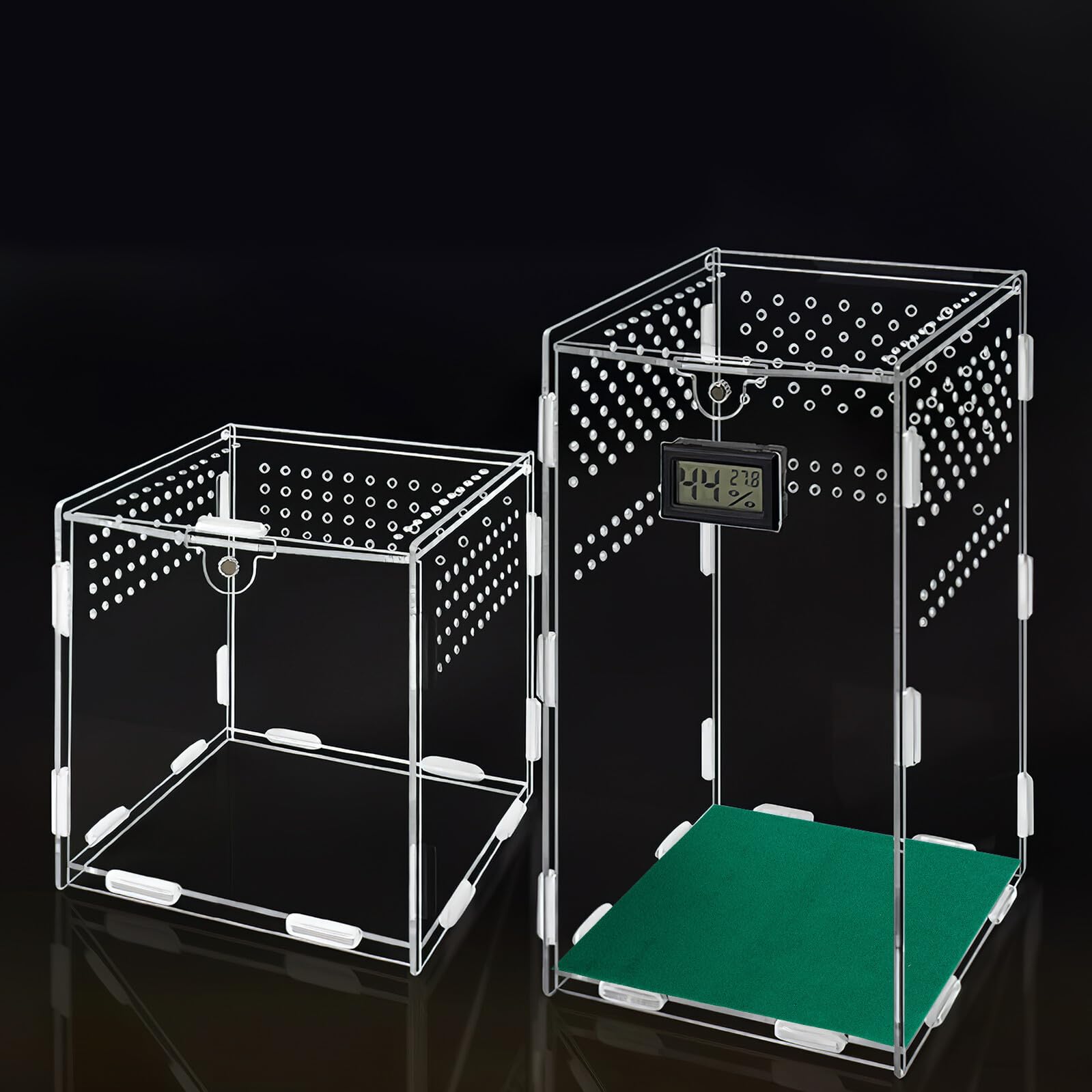 WOONEKY 4stücke Terrarienmatte Wasserabsorbierend Nicht Klebend für Reptilien Echsen Schildkröten als Bodengrund Waschbar Wiederverwendbar Reptiliensubstratteppich Reptilieneinlage