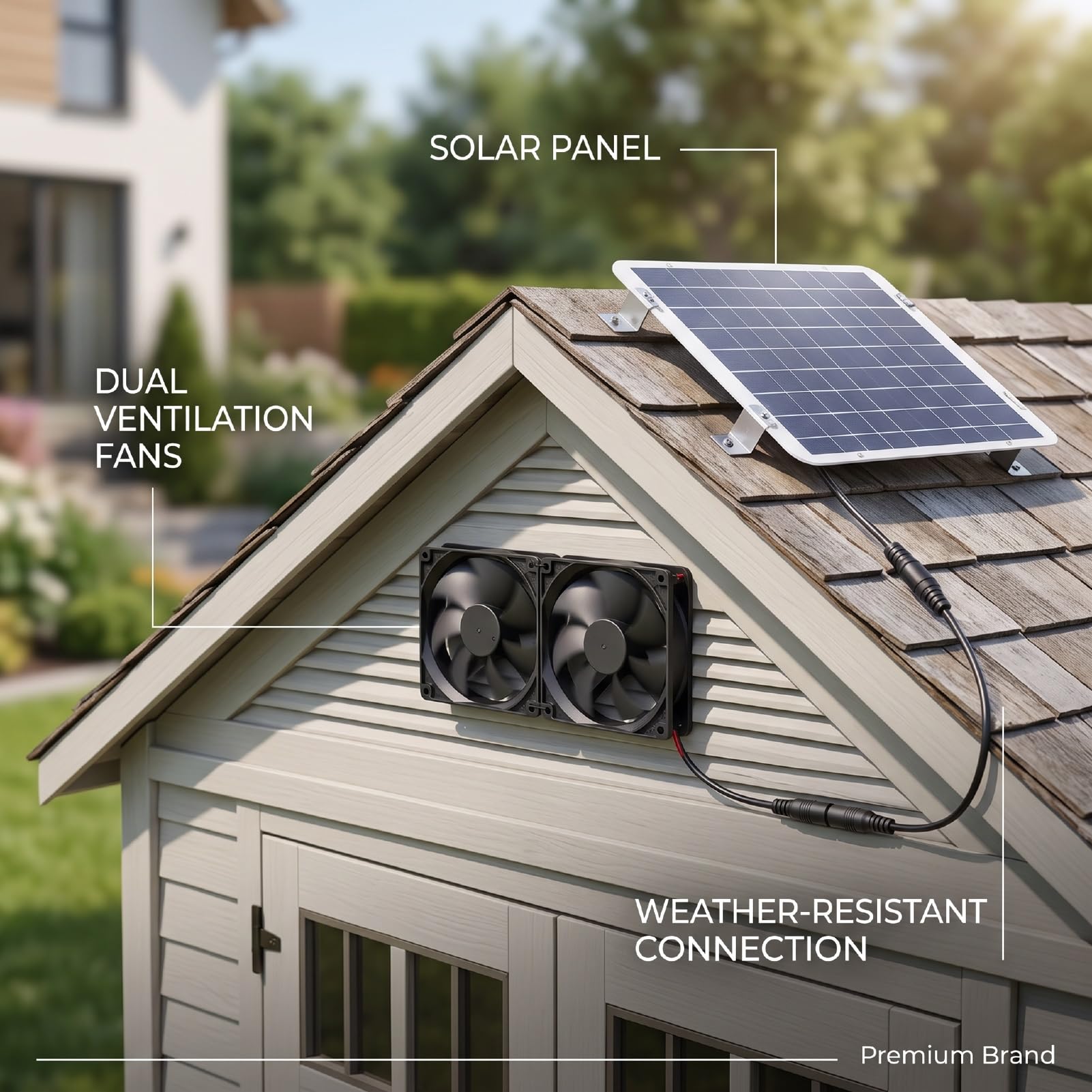 VGEBY Ventilatore Solare, di Raffreddamento 15W per Pollaio Serra