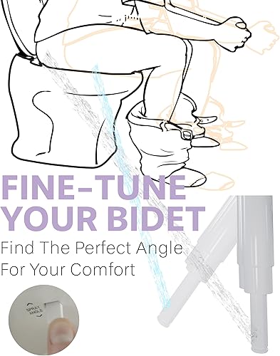 Miniatura 9 de Veken Accesorio de bidé ultrafino para inodoro con doble boquilla (lavado femeninoposterior), bidés higiénicos para inodoros existentes, rociador de