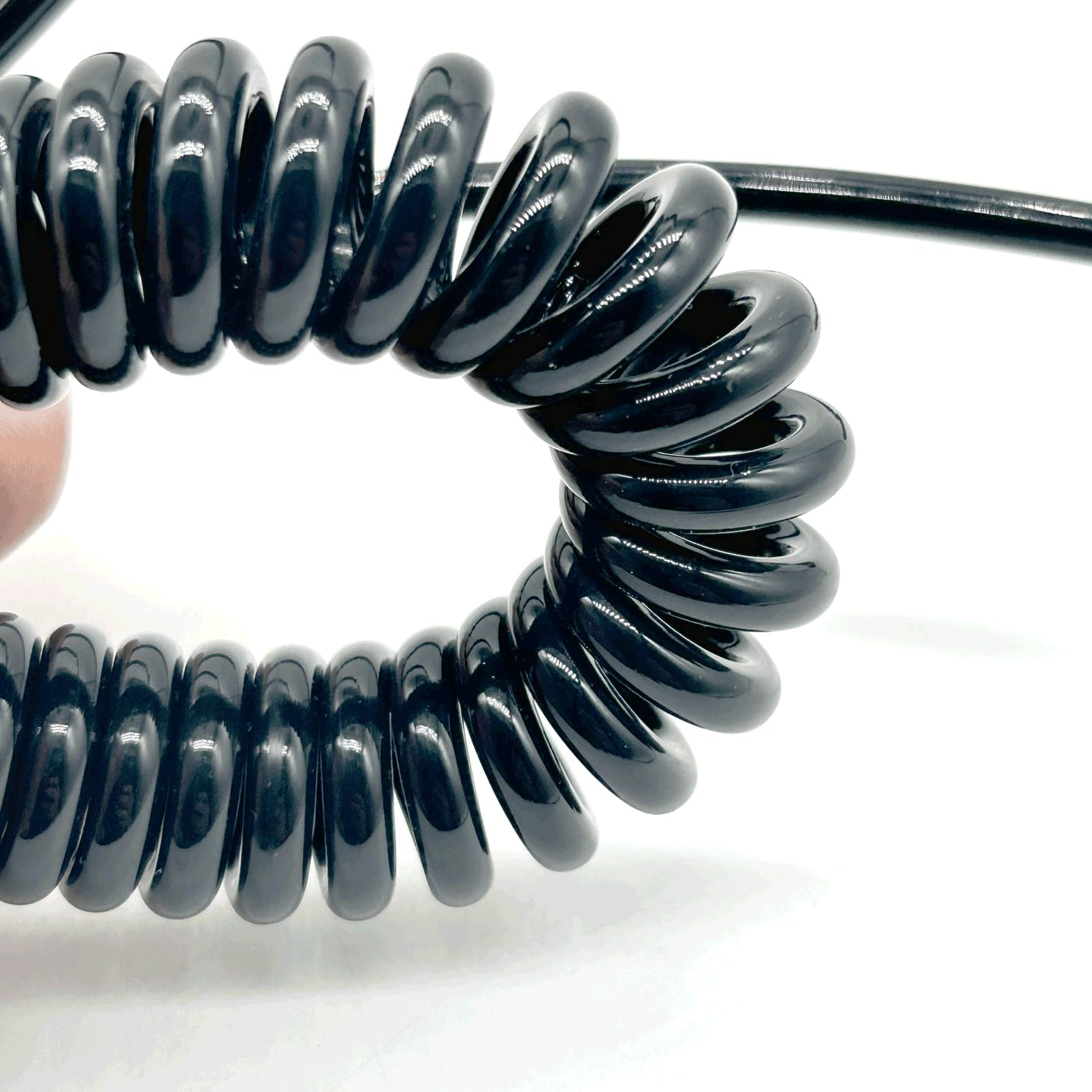 Câble spiralé torsadé à 4 conducteurs de 0,4 mm², en polyuréthane, résistant à la traction, connexion électrique, câbles connectés mécaniquement rétractable Cordon(Straight 7.5 meters)