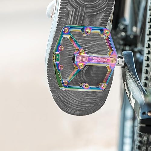 Miniatura 7 de WOWSPORT Pedales MTB Pedales de bicicleta de montaña Pedales planos y ligeros con clavos antideslizantes para Road Mountain BMX MTB Bike