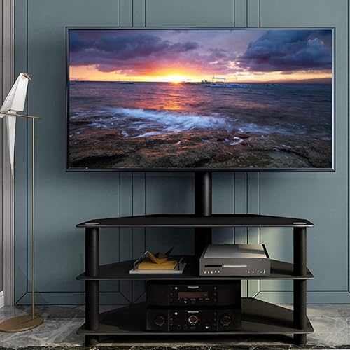 Miniatura 8 de Soporte de TV giratorio de esquina con soporte para televisores de pantalla plana curvada de 32, 37, 43, 47, 50, 55, 60 y 65 pulgadas, soporte de