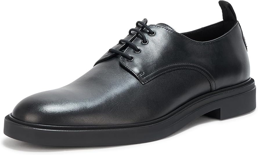 BOSS Men's Calev Derby Leather Dress Shoe Oxford Flat, Cappuccino