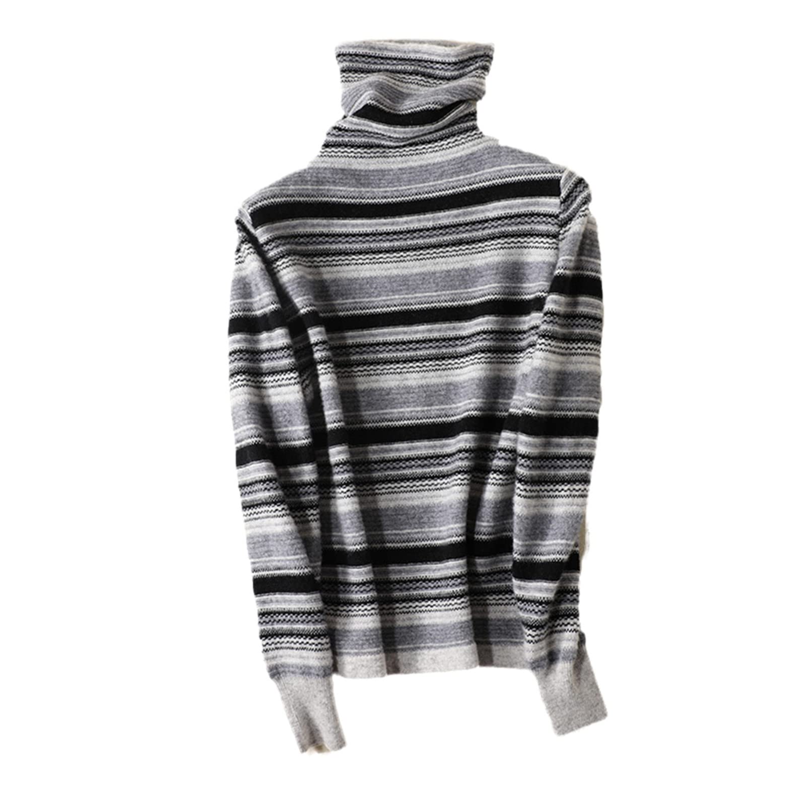 Damski kaszmirowy sweter golf ciepły wełniany dzianinowy sweter damski vintage sweter w paski