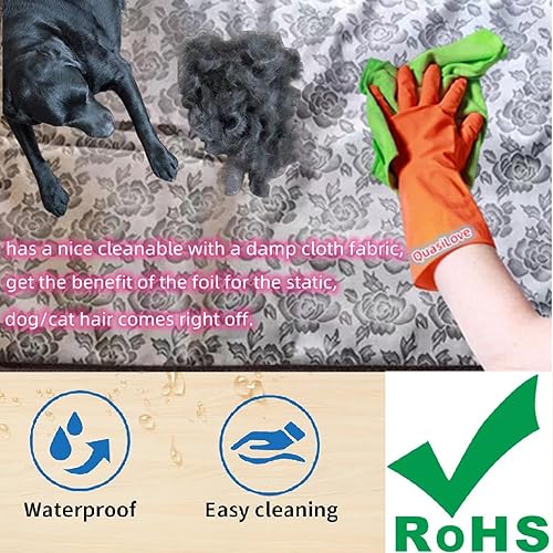 Miniatura 8 de Cama térmica para perros y alfombrilla térmica para perros, control digital, con temporizador, con impresión de flores y garras, apagado automático