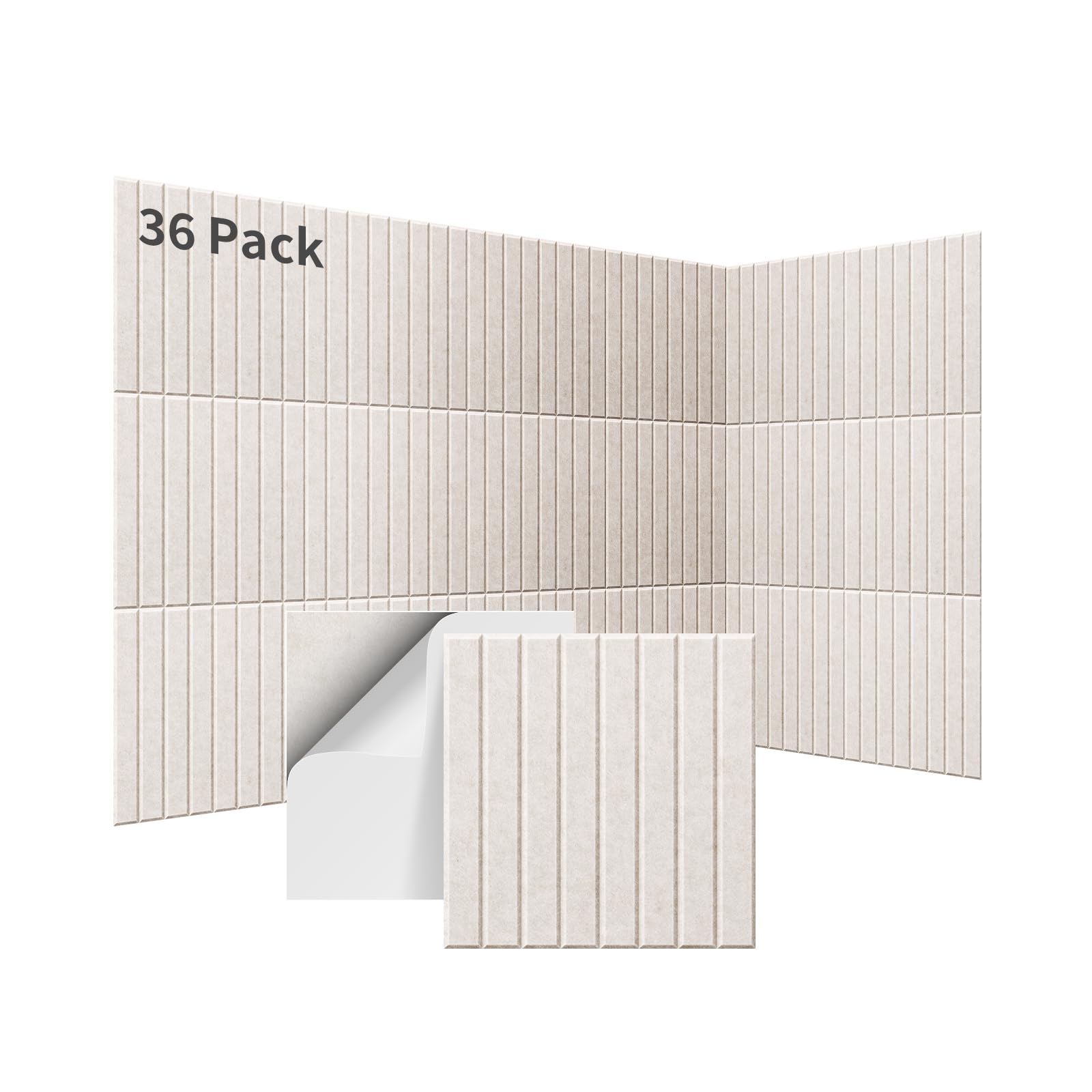 36 pezzi Pannelli Fonoassorbente Quadrati Autoadesivi 30×30×0,9 cm, pannelli fonoassorbenti decorativi, Alta Densità 230kg/m³, NRC 0,95, Copertura 3,24㎡, per Gaming, Pareti & Porte, Camel Chiaro