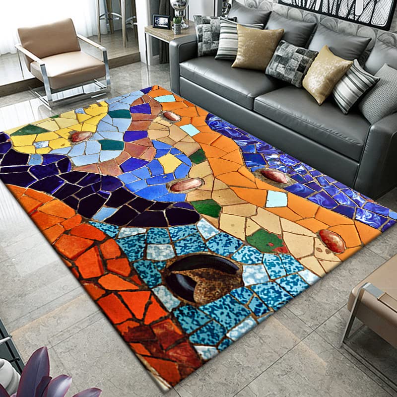 HERENI Kurzflor Teppich 3D Druck Flanell Teppich rutschfeste FußMatte Meereswelt Fisch Delfine...