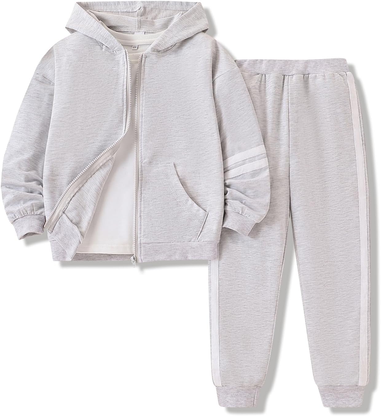 Boys Clothes 2 Piece Sweatsuit Set Zip Up Hoodie Sweatshirt and Pants Kids Boys Fall Winter Outfits Size 6-13 Years
