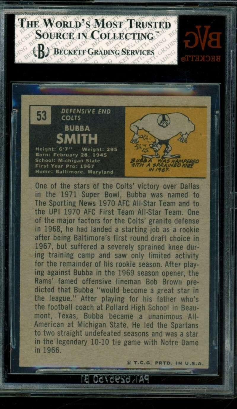 Bubba Smith Card 1971 Topps #53 BGS BVG 6 - Unsigned Football Cards