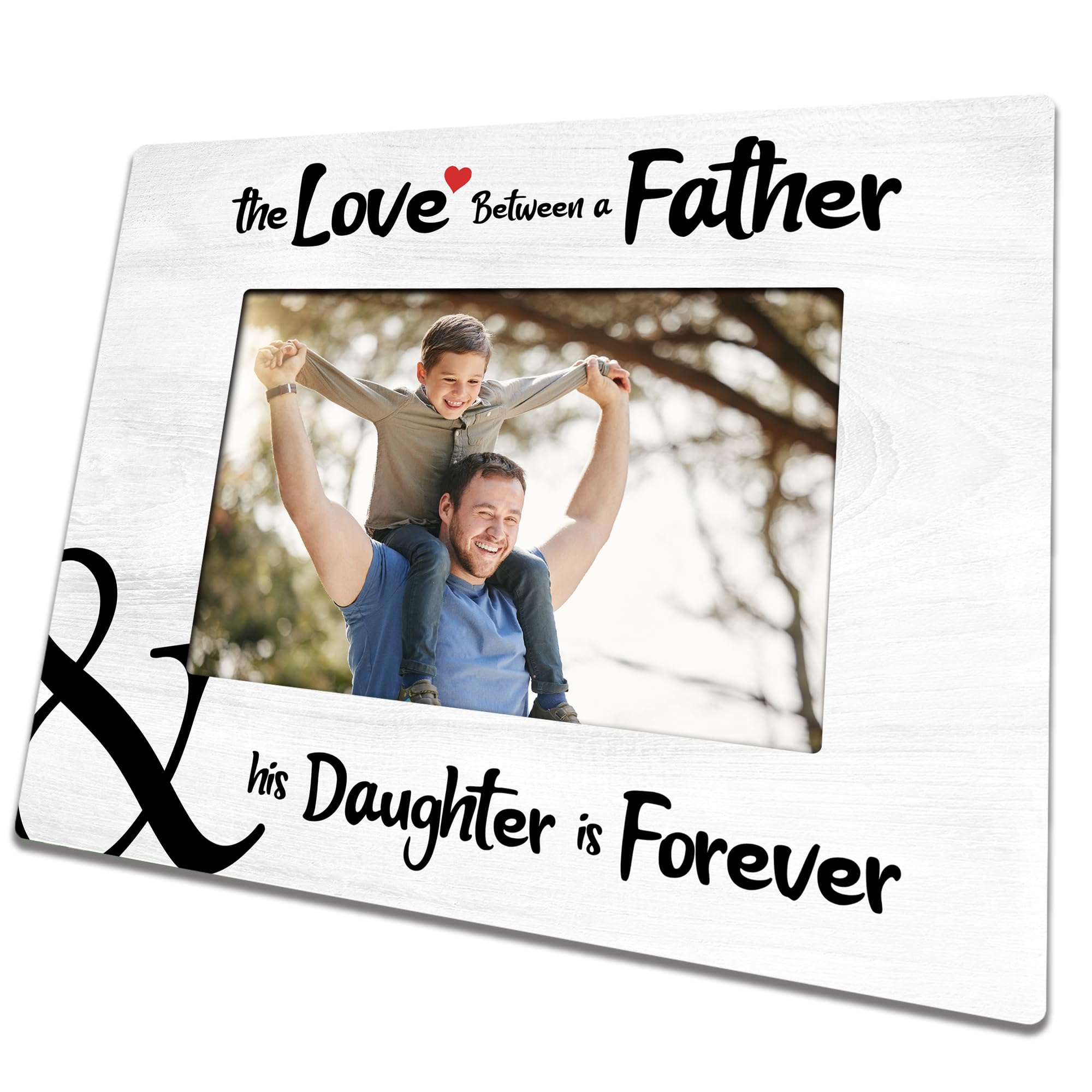 Dad Wooden Picture Frame With Iron Stand, The Love Between Father And His Daughter, Dad Gifts From Daughter, Wood Photo Frame Gifts For Father's Day