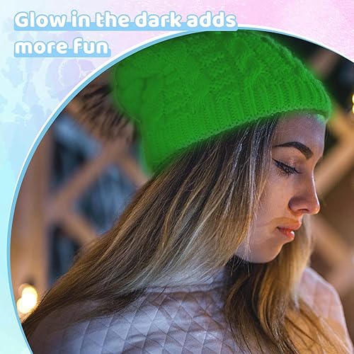 Miniatura 6 de 2 rollos de hilo que brillan en la oscuridad, hilo de ganchillo para ganchillo, hilo para arte de bricolaje, tejido, ganchillo, costura de ganchillo