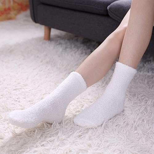 Miniatura 4 de Calcetines mullidos para mujer, de microfibra súper suave, esponjosos, acogedores, para invierno, cálidos, mullidos, para mujer